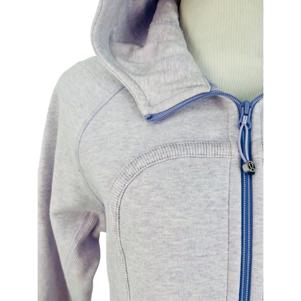 Vtg Y2K Lululemon Heathered Purple Fleece Lined Scuba Hoodie | Athleisure Preppy - Picture 13 of 16